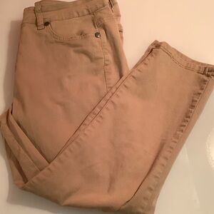 Vintage America Tan khaki cropped jeans size 32/14